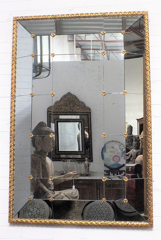 A Cushion Fronted Studded Mirror