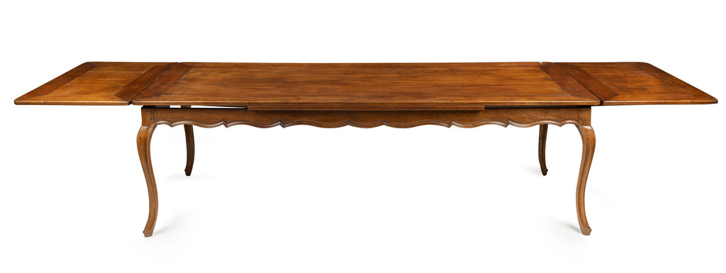 A French Provincial Style Dining Table with Plank Top