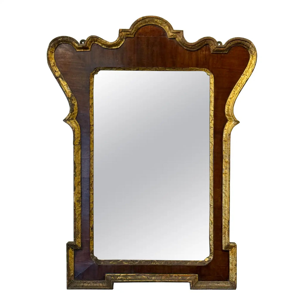 A George III Wooden Parcel-gilt Wall Mirror, Late 18th Century.