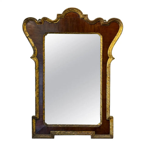 A George III Wooden Parcel-gilt Wall Mirror, Late 18th Century.