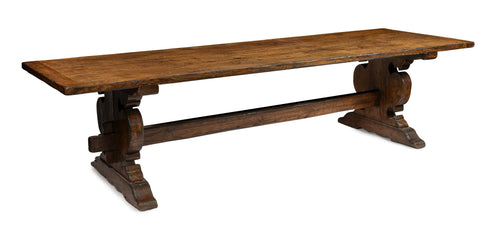 A Banjo Style Dining Table with Plank Top