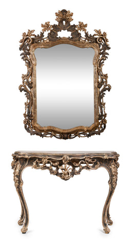A Louis XV Style Console and Mirror