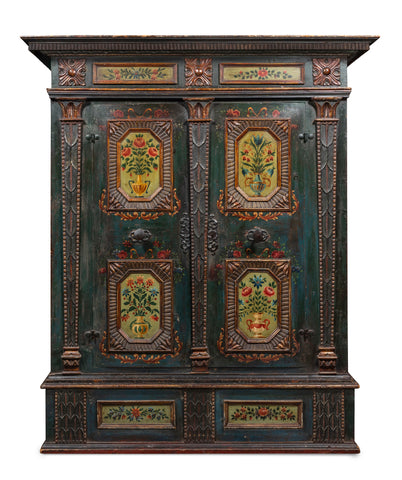A Late 18th Early 19th Century Flemish Pained Cabinet
