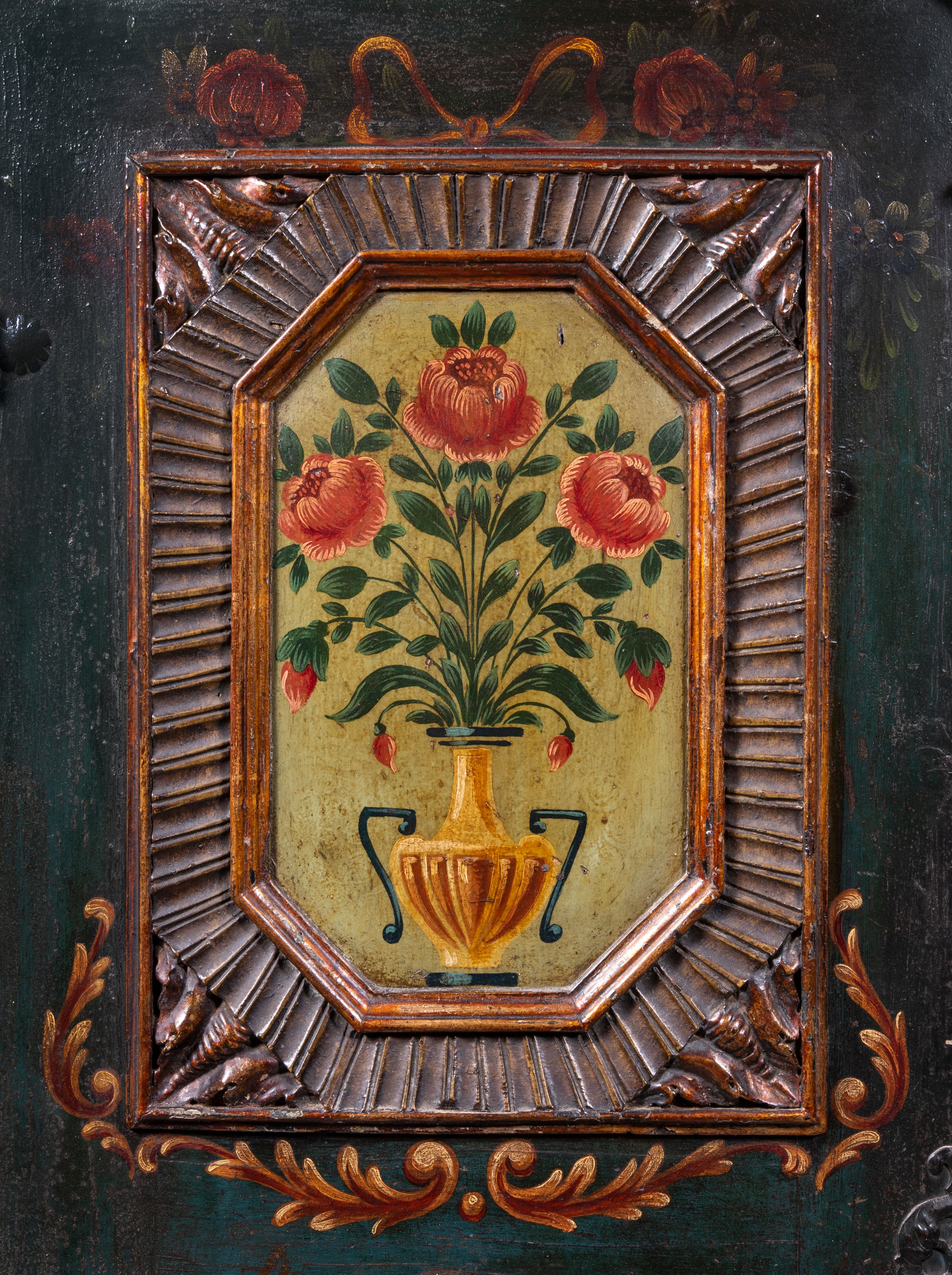 A Late 18th Early 19th Century Flemish Pained Cabinet