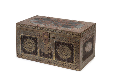 A Latched Timber Chest with Brass Overlay, 19th Century (GS 20)