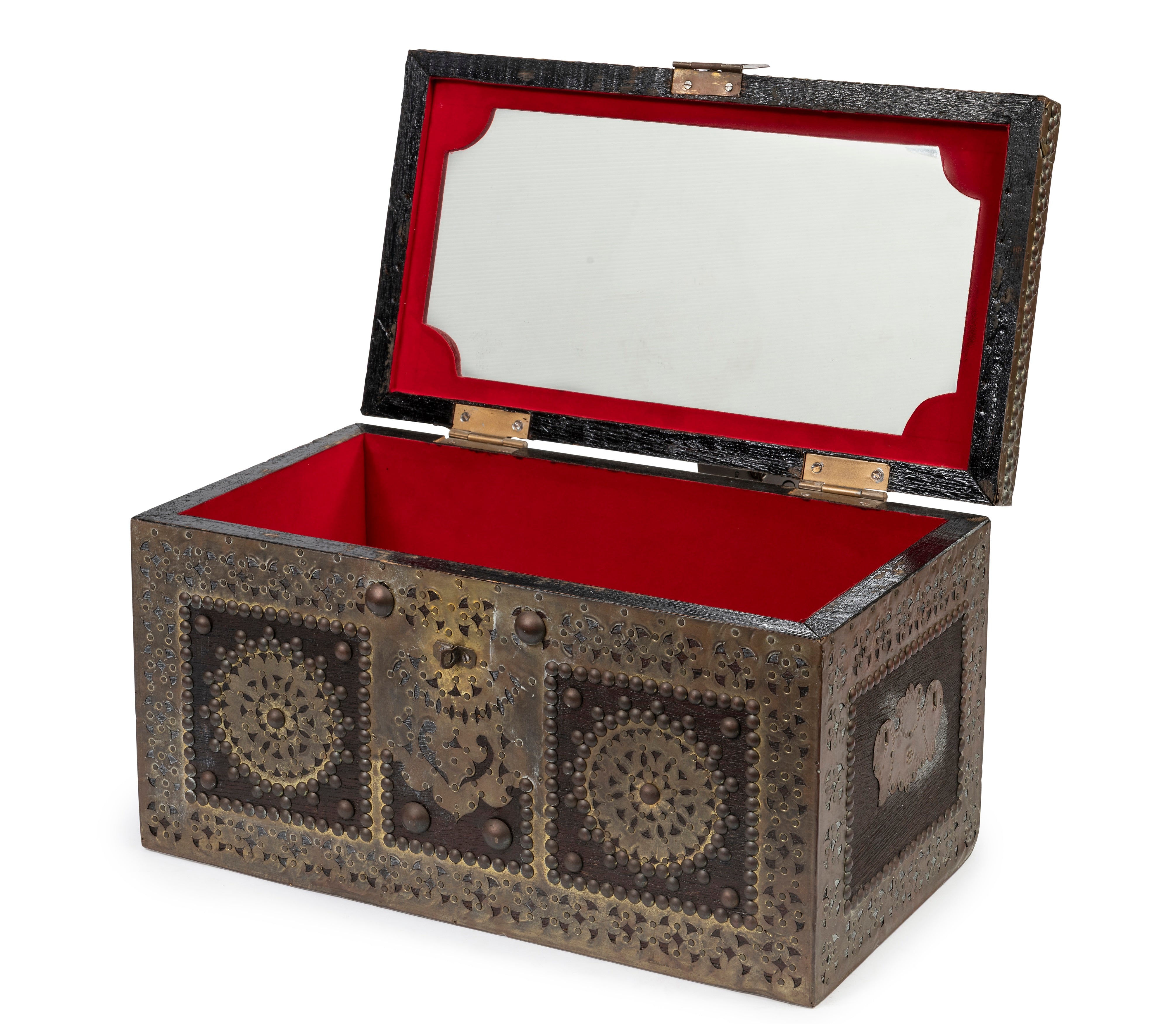 A Latched Timber Chest with Brass Overlay, 19th Century (GS 20)