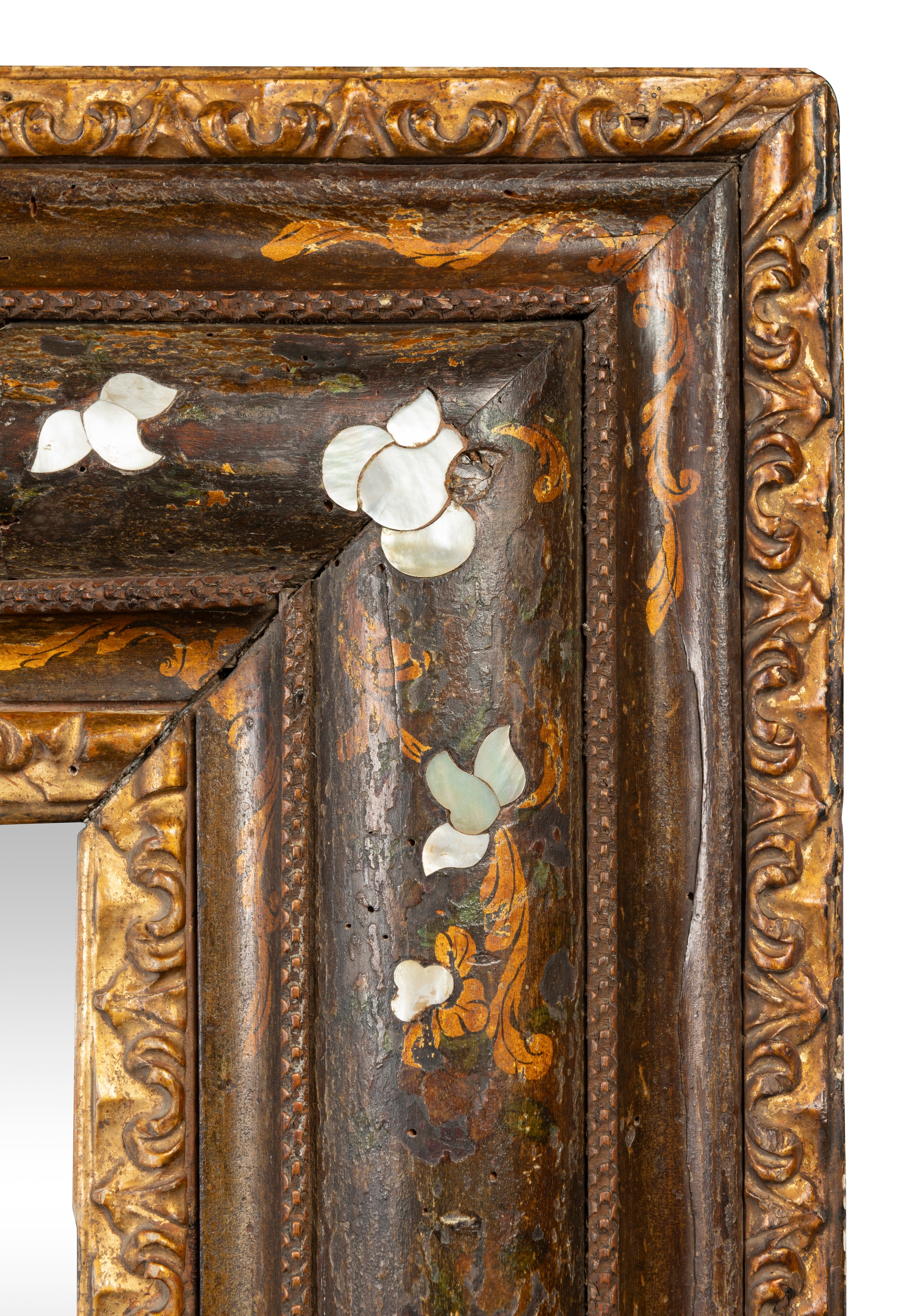 A Venetian Lacquered Mirror with Mother of Pearl Inlay (GS. 227)