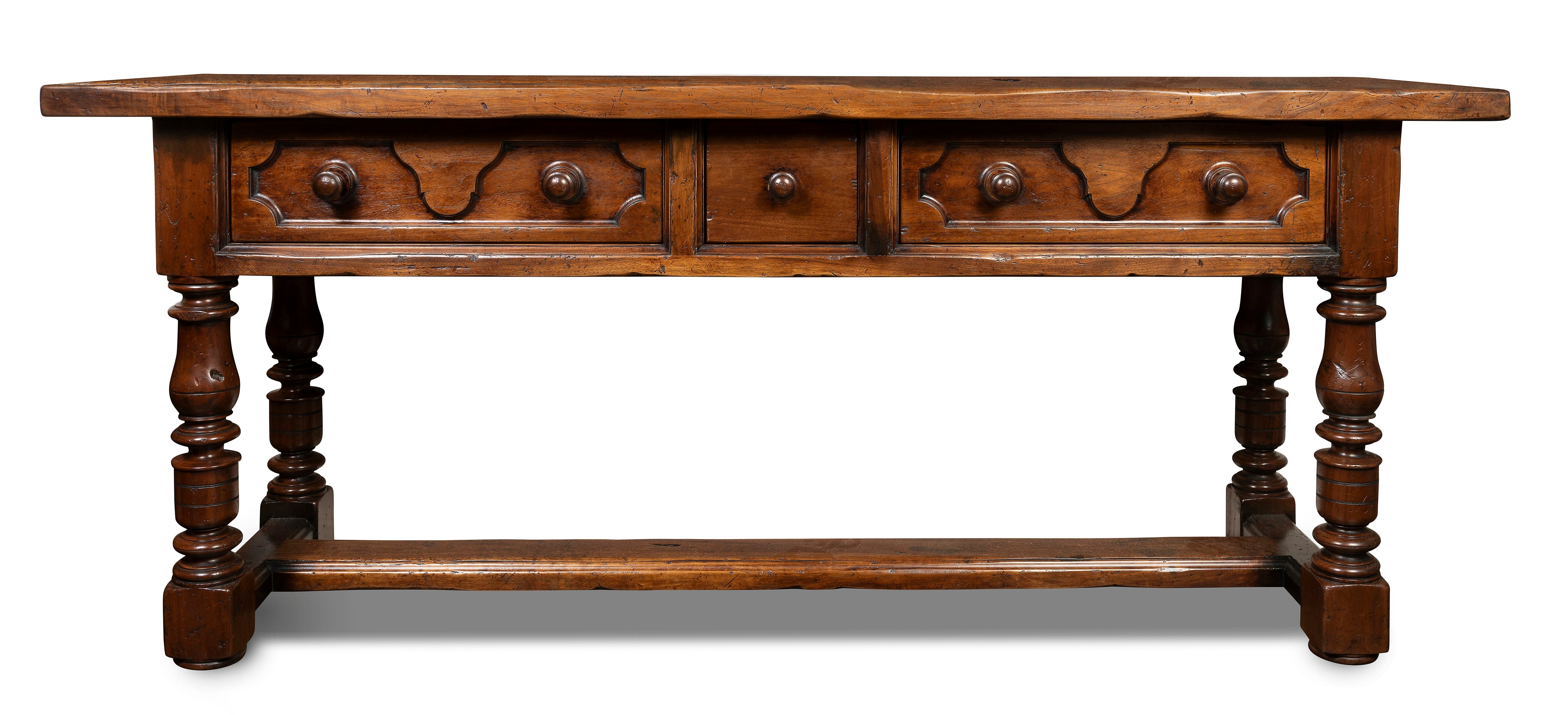 A Walnut Spanish Style Console with Secret Drawer (GS. 436)