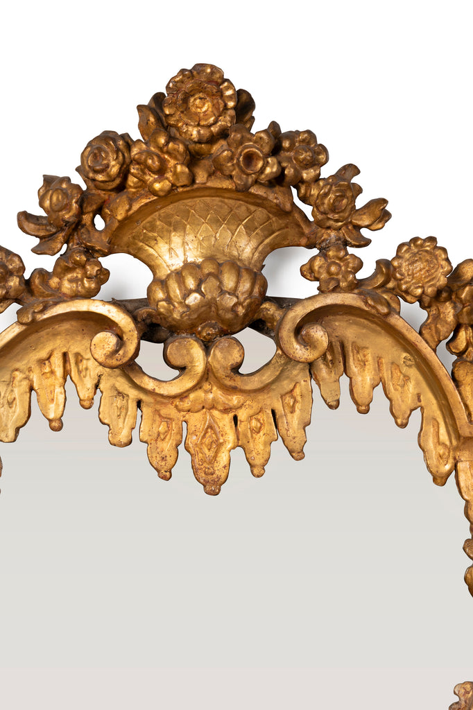 A Pair of Italian Rococo Water Gilt Mirrors, Late 18th Century.