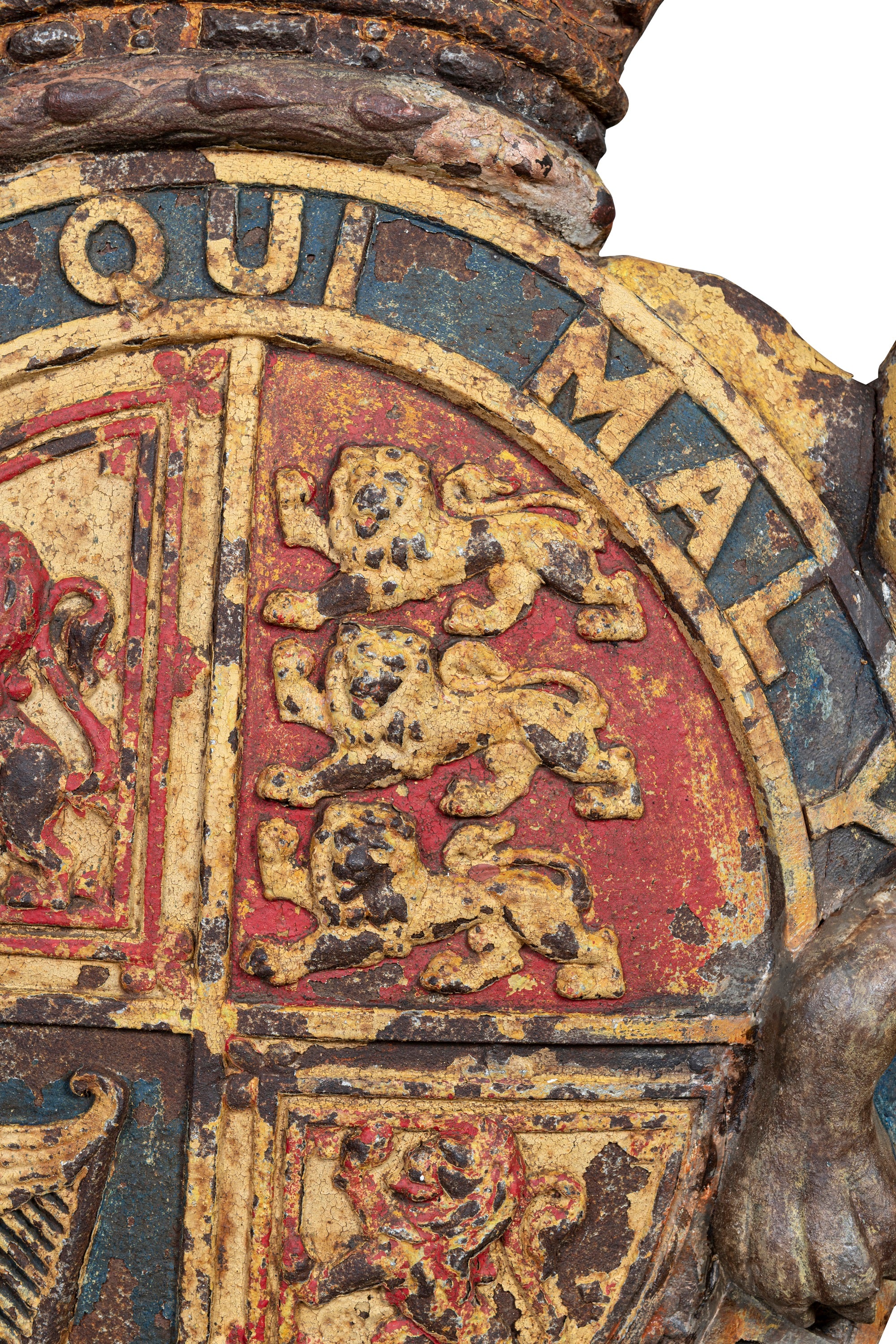 A Large Pair of Cast Iron Royal Coat of Arms, Mid 19th Century