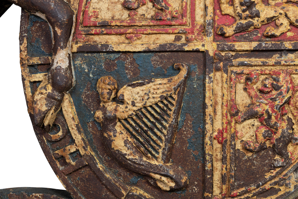 A Large Pair of Cast Iron Royal Coat of Arms, Mid 19th Century
