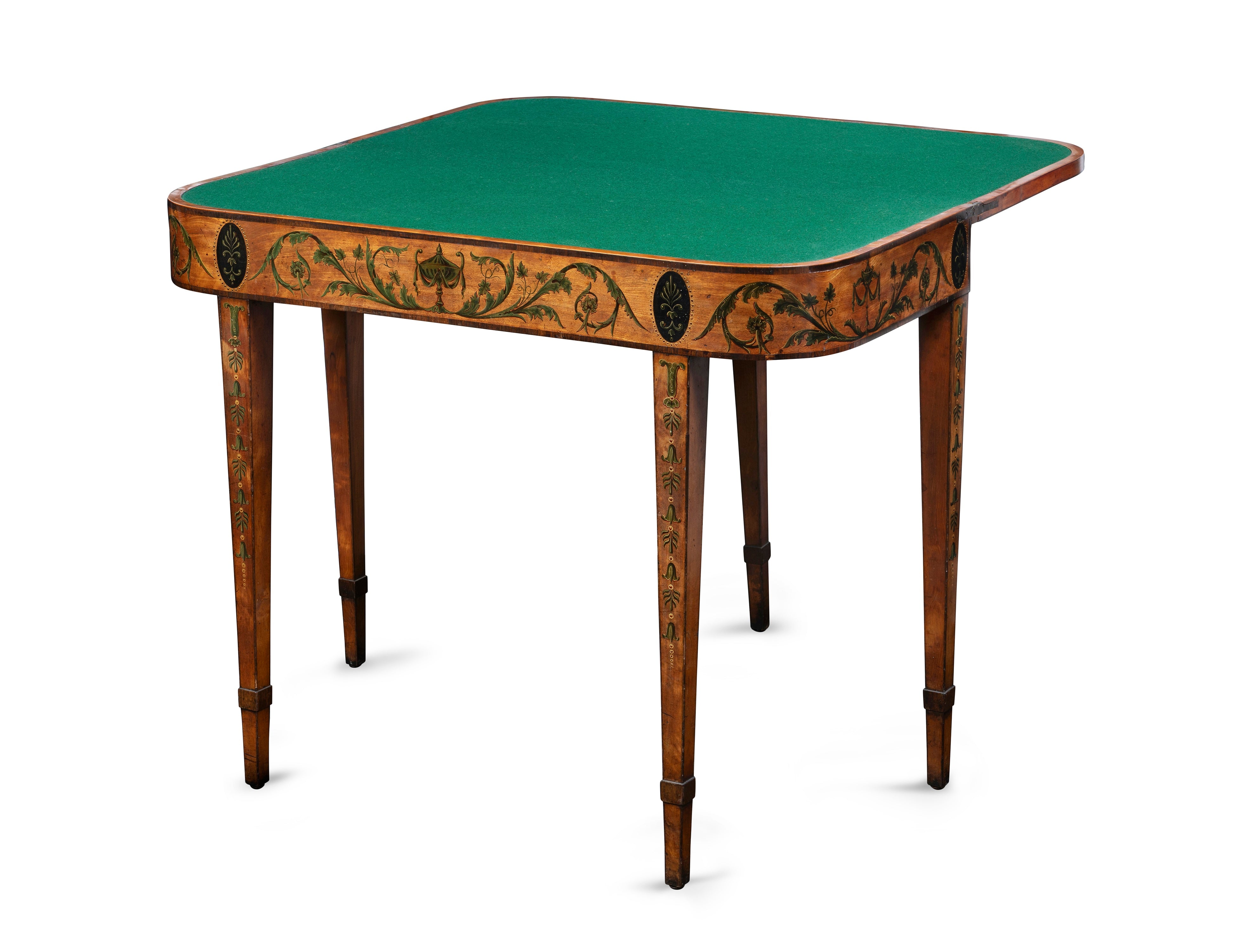 A Fine George III Painted Satinwood Card Table, Circa 1790 Ireland (GS 294)