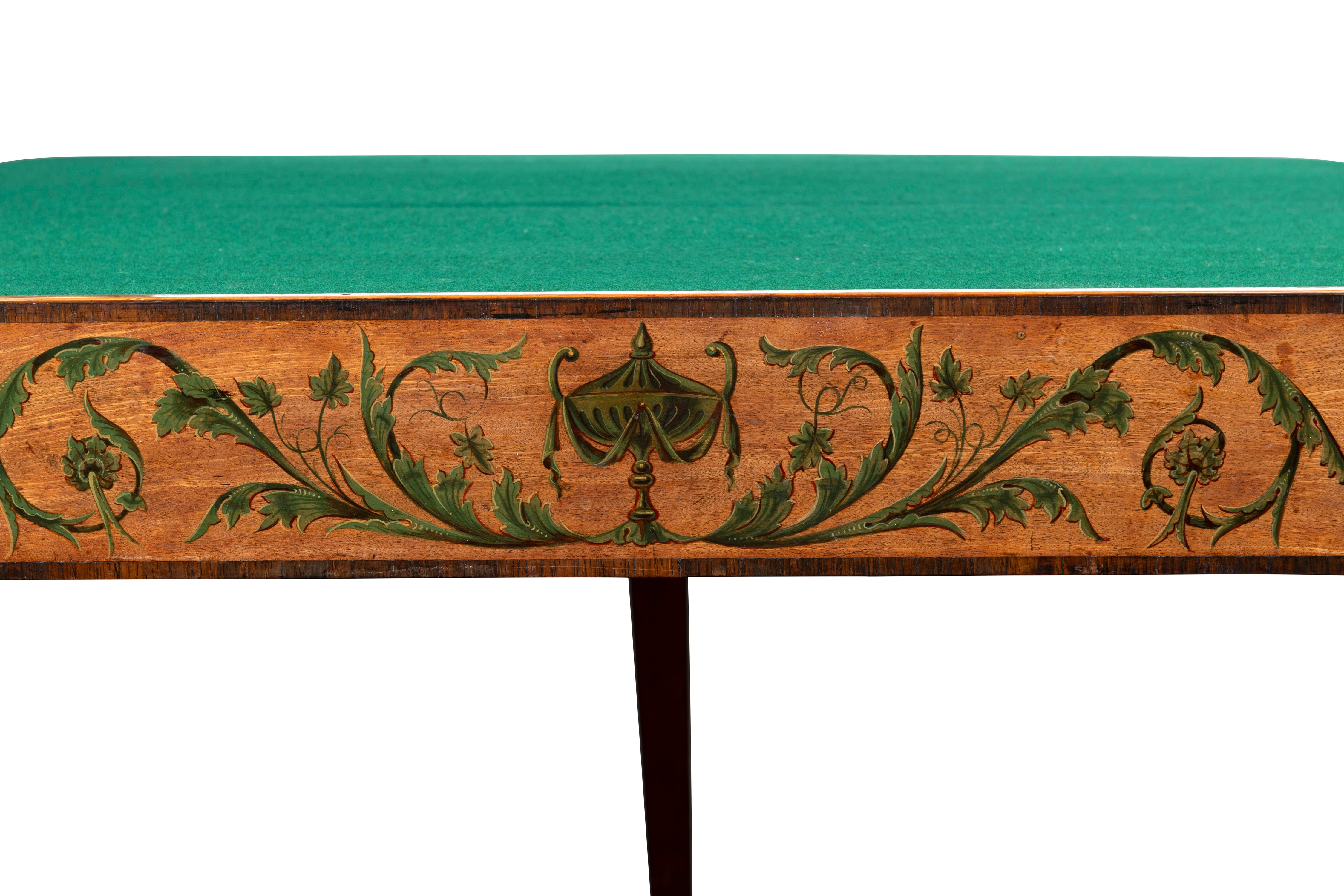 A Fine George III Painted Satinwood Card Table, Circa 1790 Ireland (GS 294)