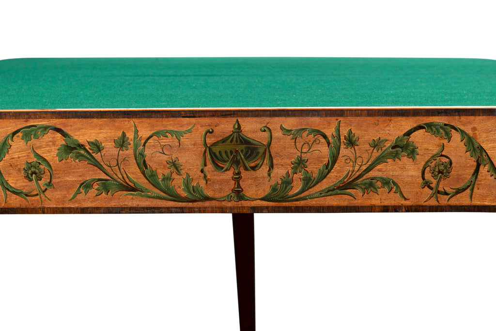 A Fine George III Painted Satinwood Card Table, Circa 1790 Ireland (GS 294)