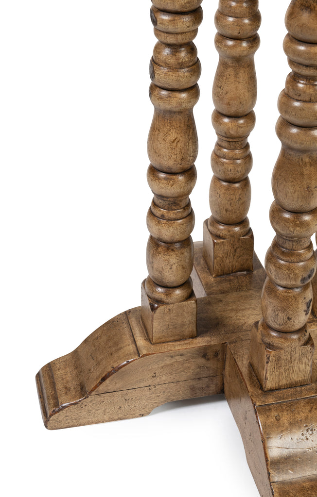 A Pair of Oak Occasional Tables on Spindle Base