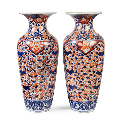A Pair of Tall Japanese Meiji Period Imari Vases (GS 334)