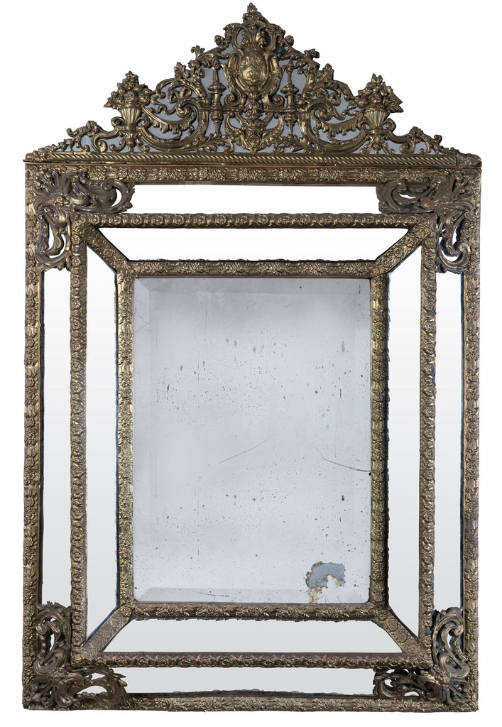A 19th Century Flemish Embossed Reverse Cushion Fronted Mirror (GS 388)