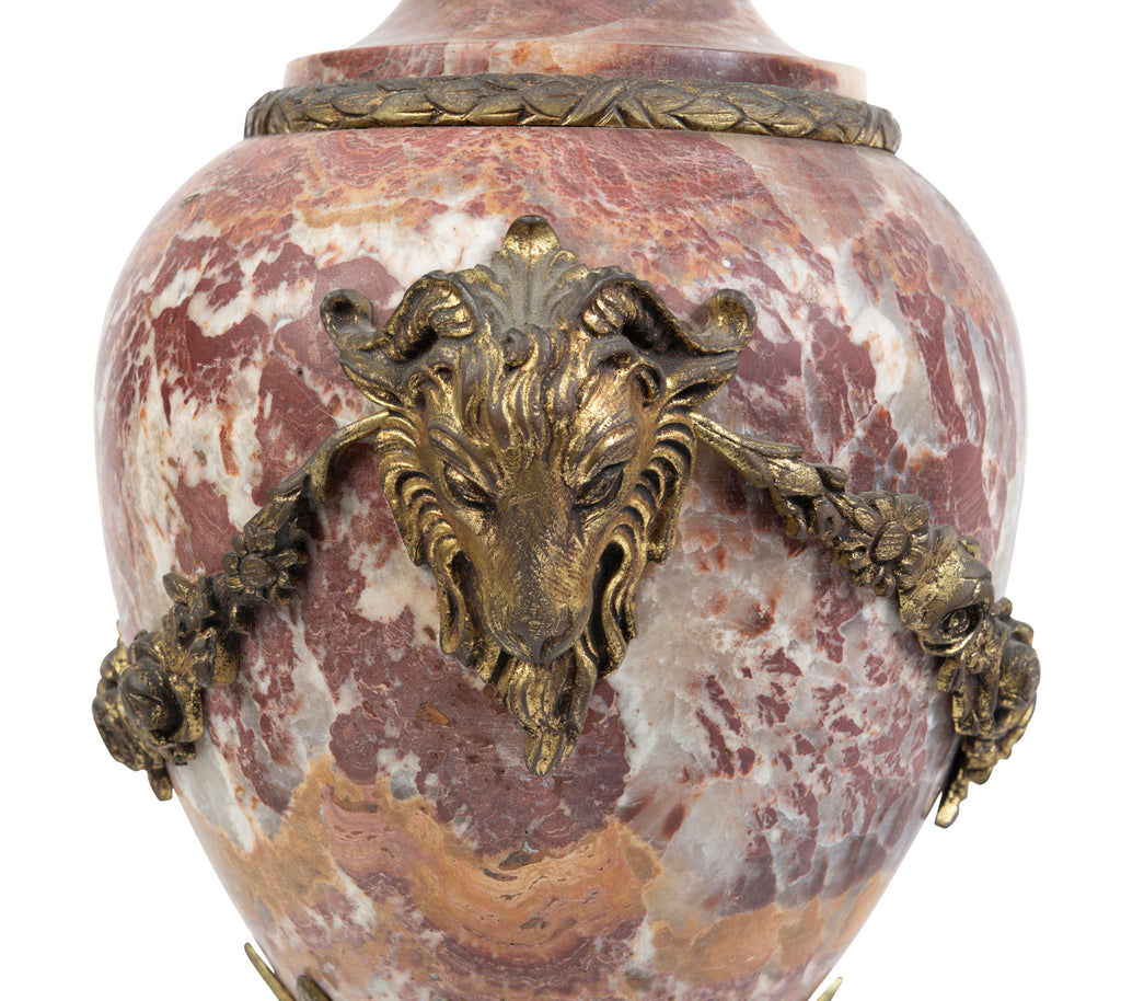 A Pair of French Ormolu and Peche D'alap Marble Cassolettes, 19th Century (GS 342)