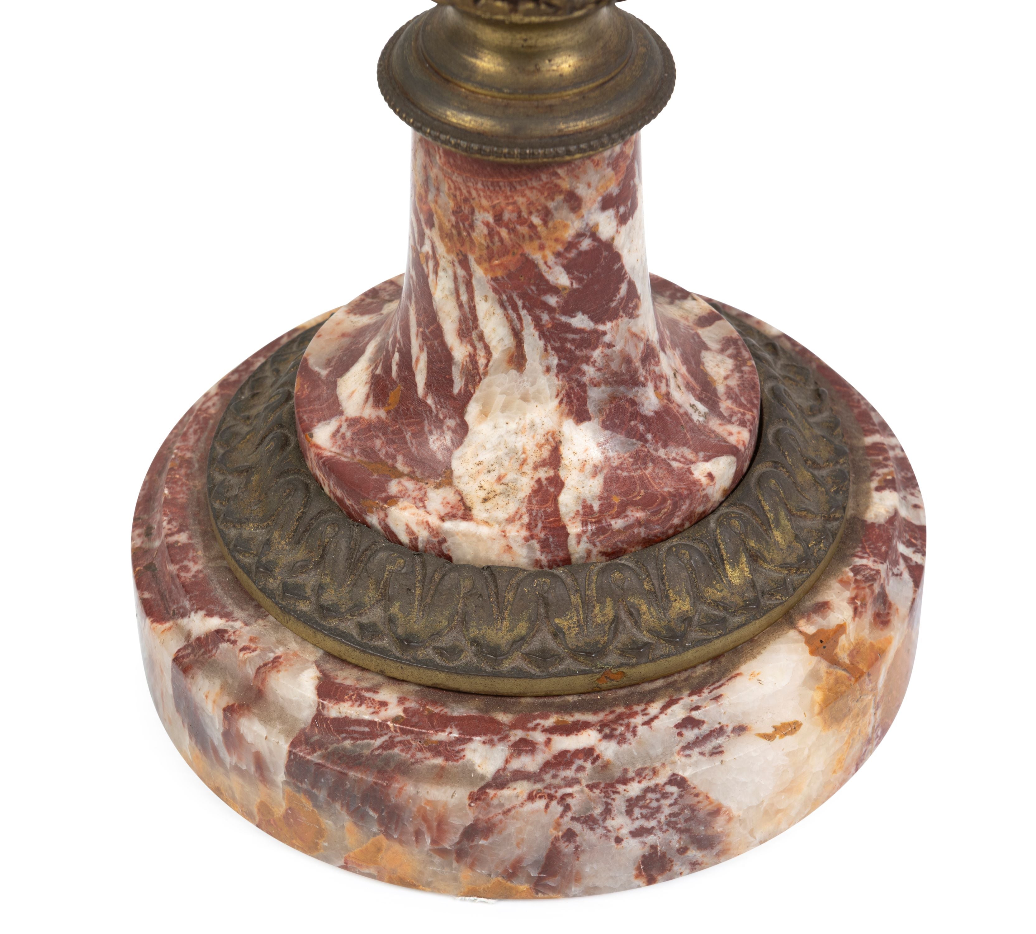 A Pair of French Ormolu and Peche D'alap Marble Cassolettes, 19th Century (GS 342)