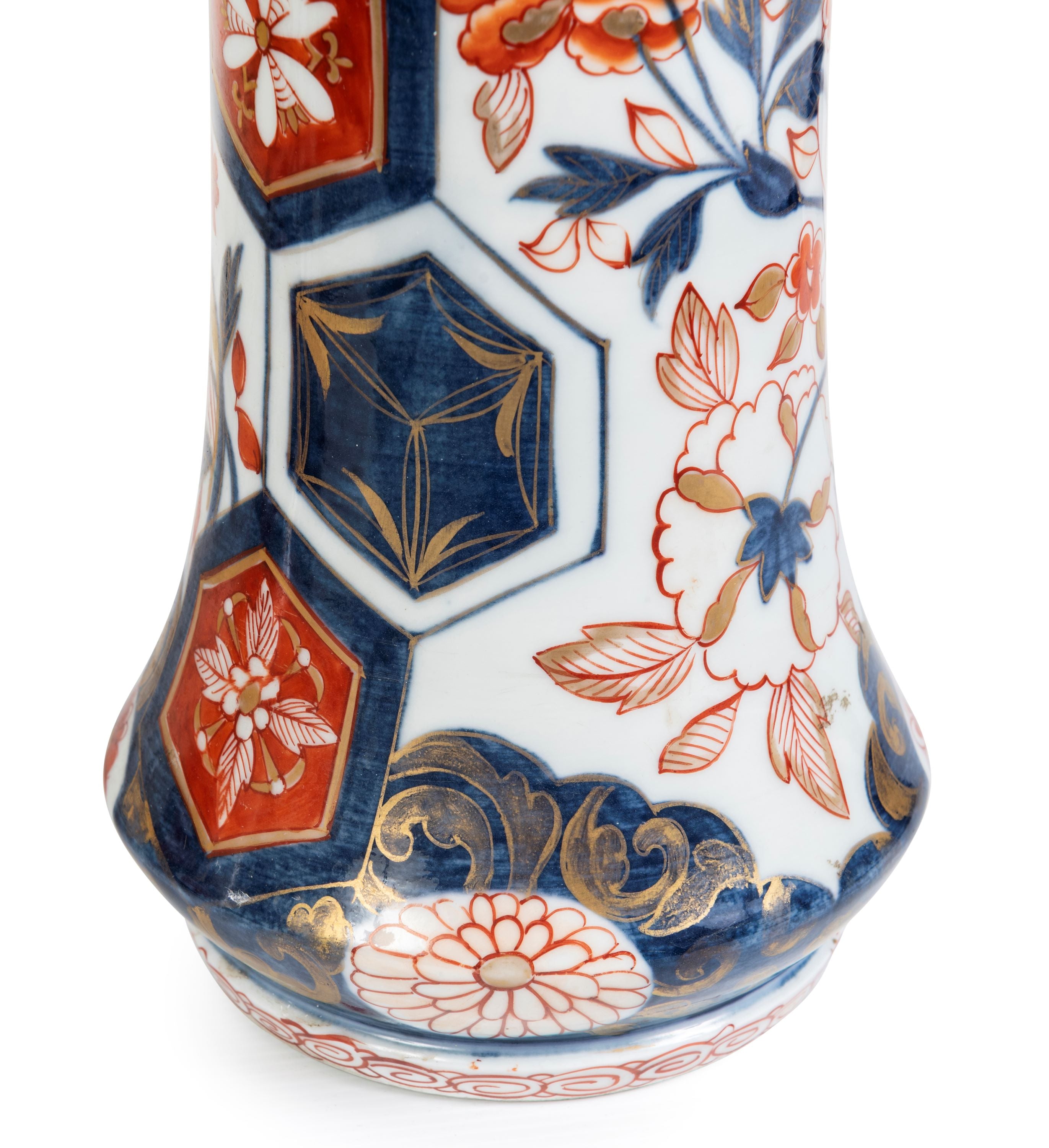 A Pair of Edo Period Japanese Imari Cornet Shaped Vases, 19th