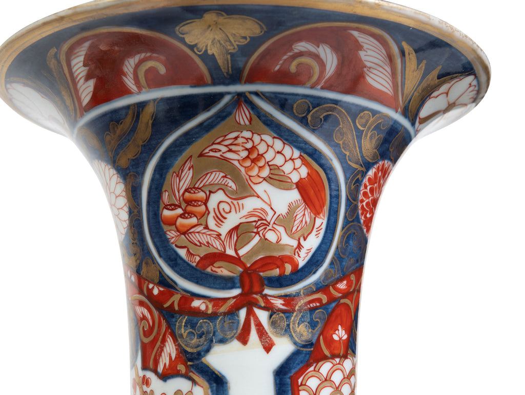 A Pair of Edo Period Japanese Imari Cornet Shaped Vases, 19th