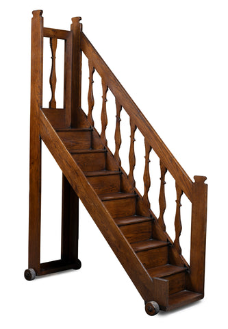 A Set of European Oak Library Steps, 20th Century