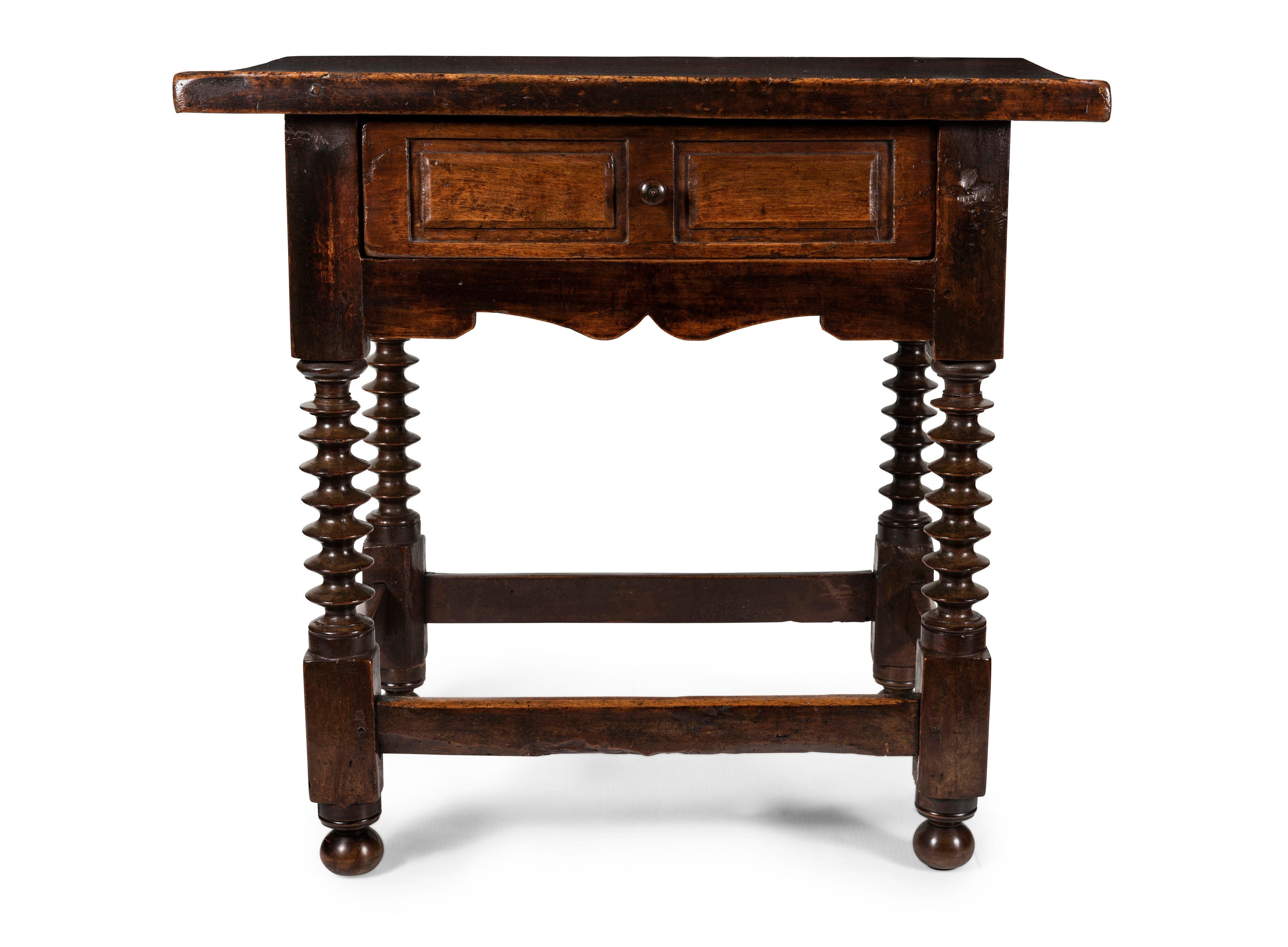 An Antique Spanish Walnut Side Table