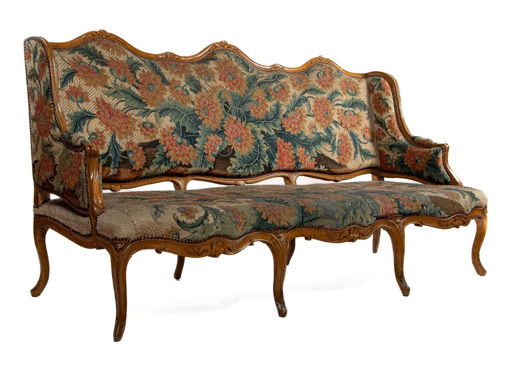 A Large and Impressive Louis XV Beech and Tapestry Canape
