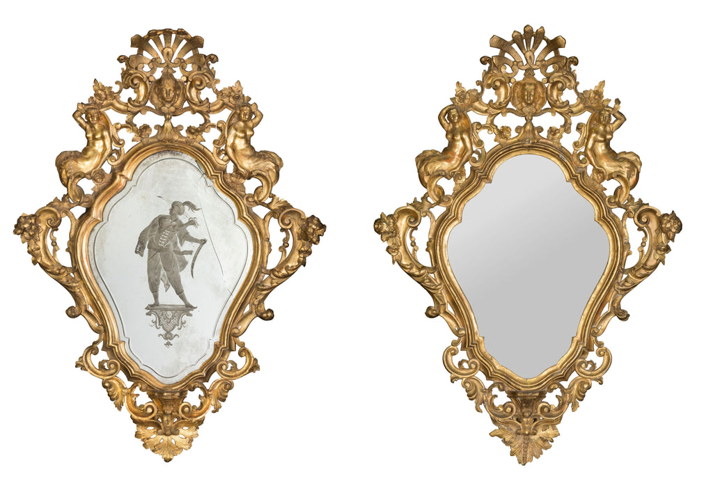 A Pair of Venetian Giltwood Mirrors, late 18th century (GS 422)