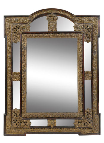 A 19th Century Cushion Fronted Repousse Mirror