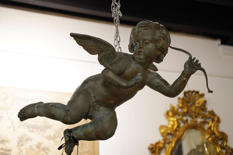 A Pair of Classical Style Bronze Cherub Figures