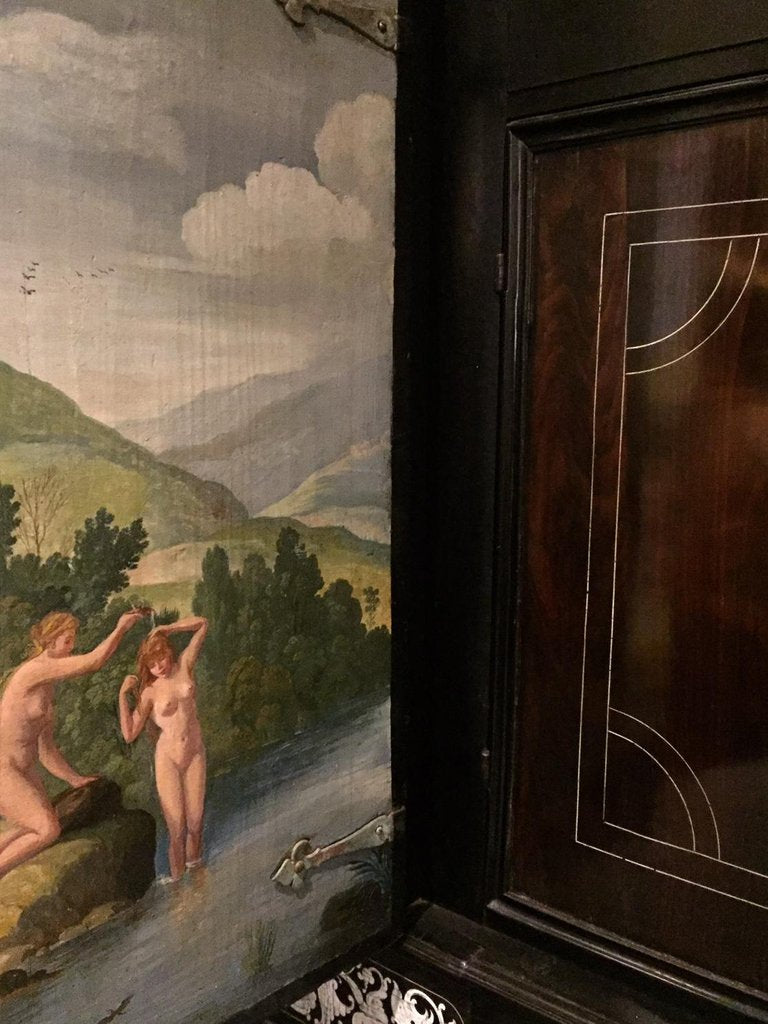 Important Italian Painted, Ivory Inlaid Ebony and Ebonized Cabinet, circa 1860