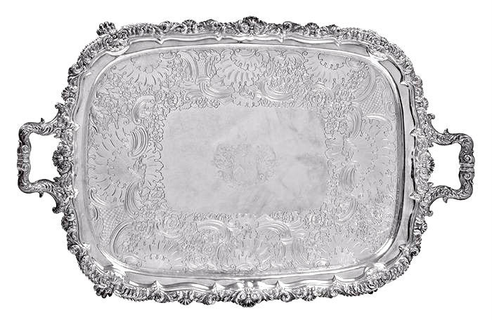 An Armorial Sheffield Plate Tray, Circa 1820