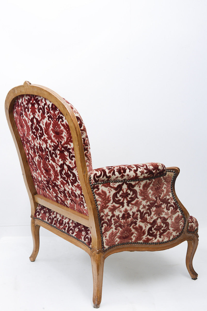 A Fruitwood Louis XV Style Bergere, 19th Century (GS. 412)