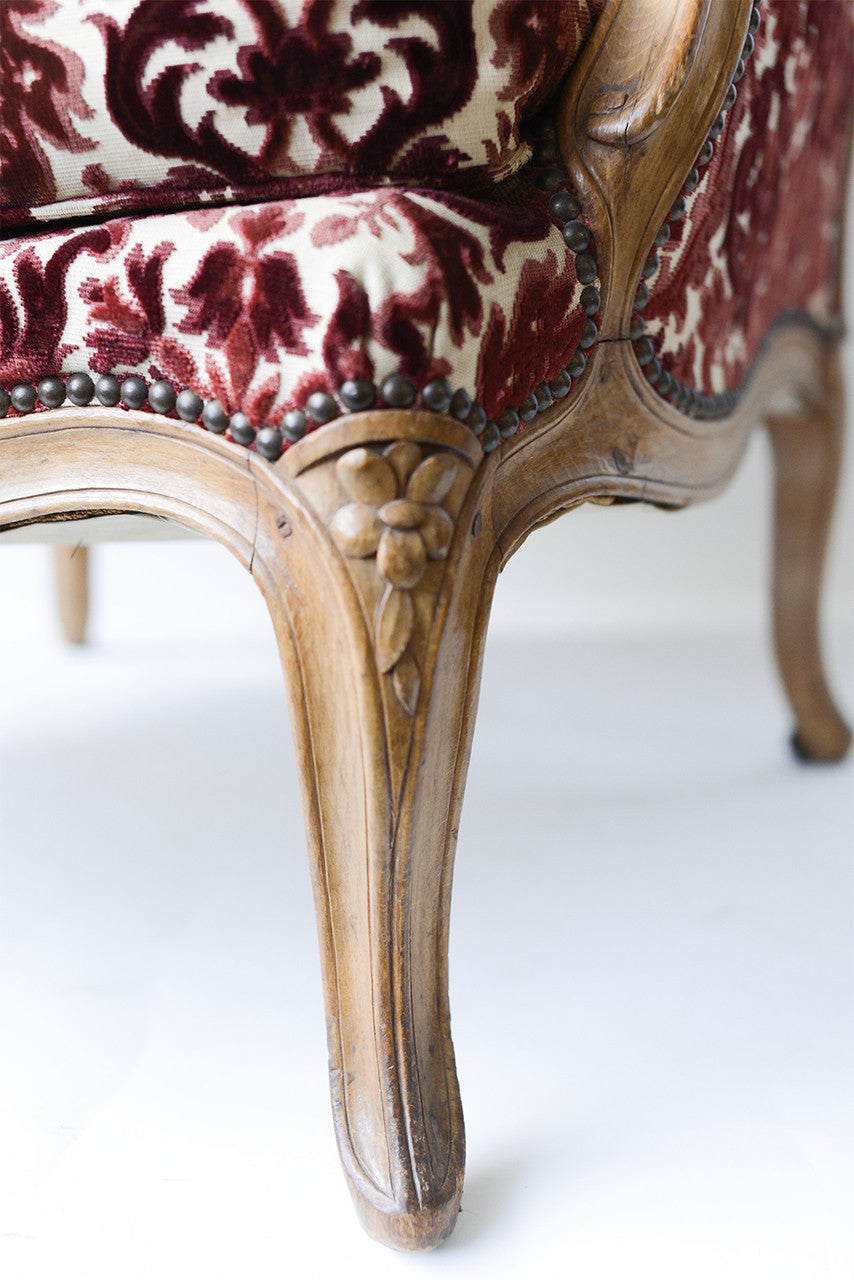 A Fruitwood Louis XV Style Bergere, 19th Century (GS. 412)