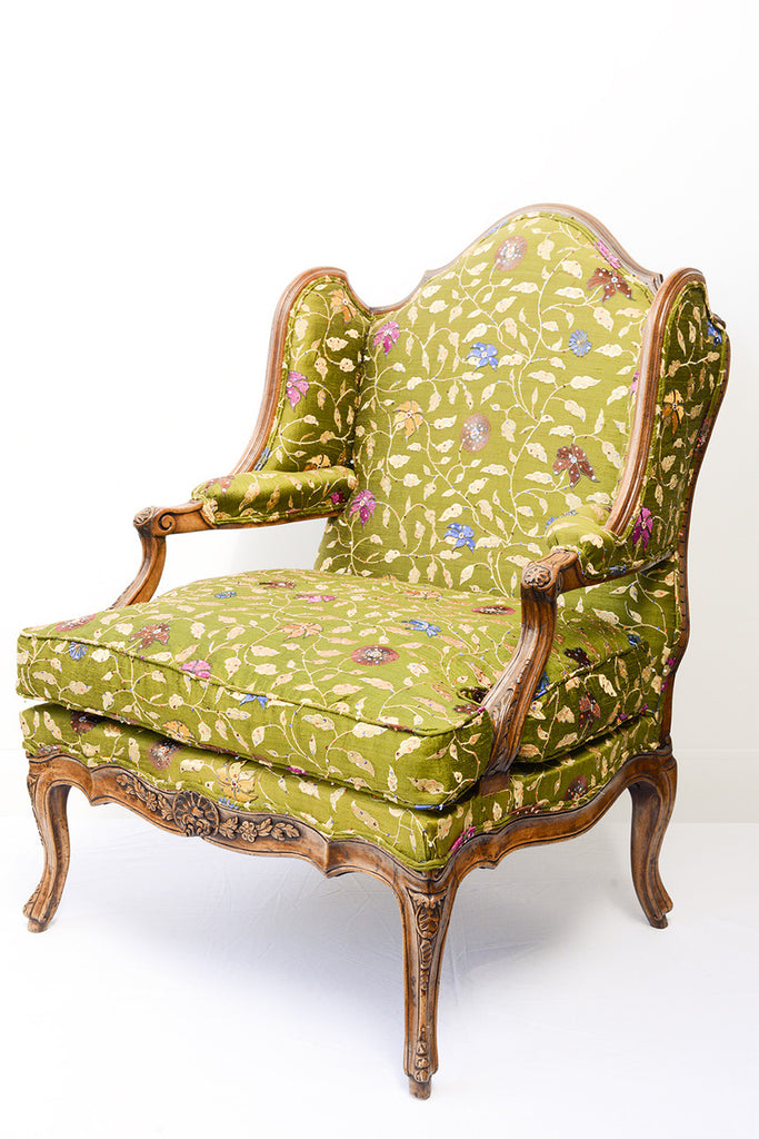 A Louis XV Style Walnut Framed Armchair