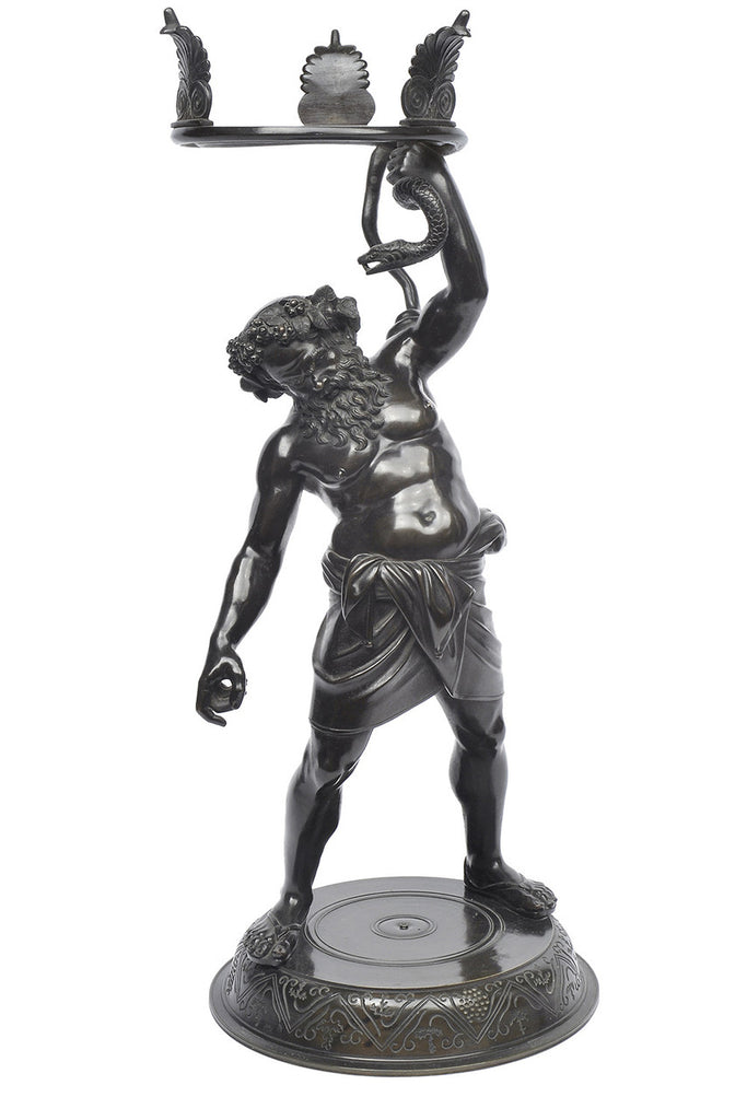 A Bronze Mythological Figural Vase Base