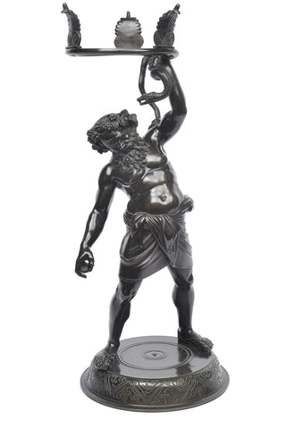 A Bronze Mythological Figural Vase Base