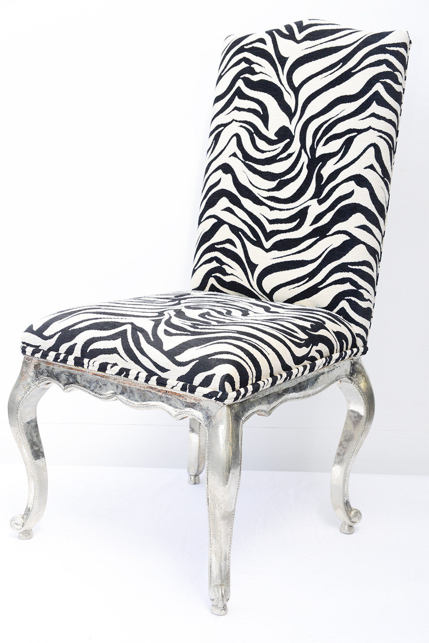 A White Metal French Provincial Style Dining Chairs