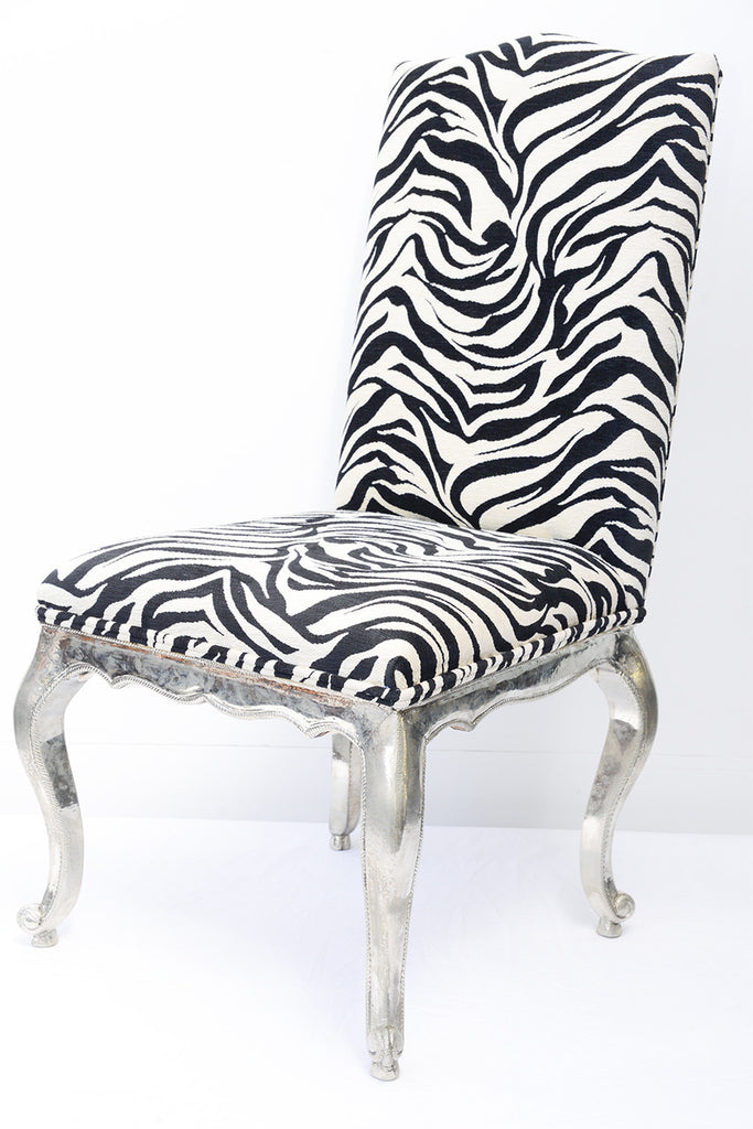 A White Metal French Provincial Style Dining Chairs