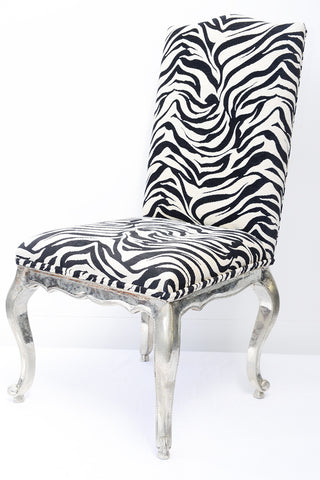 A White Metal French Provincial Style Dining Chairs