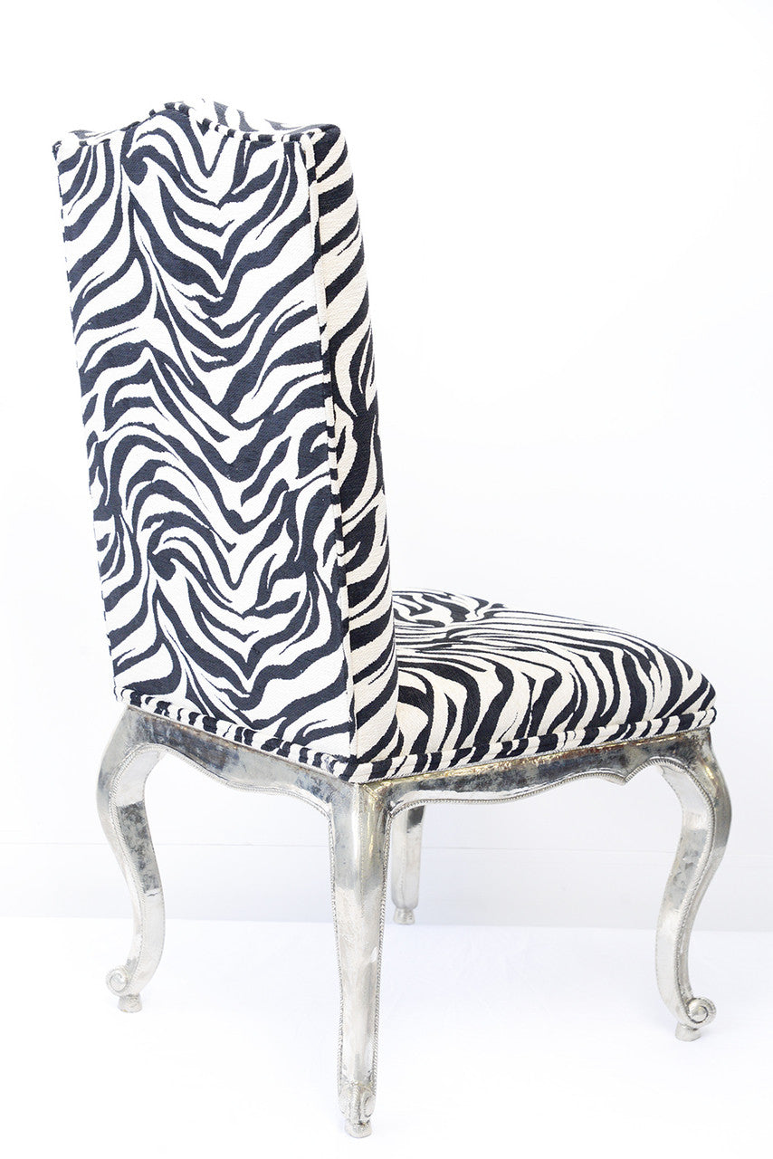 A White Metal French Provincial Style Dining Chairs