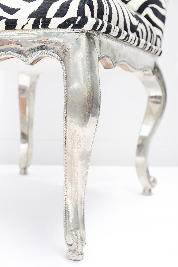 A White Metal French Provincial Style Dining Chairs