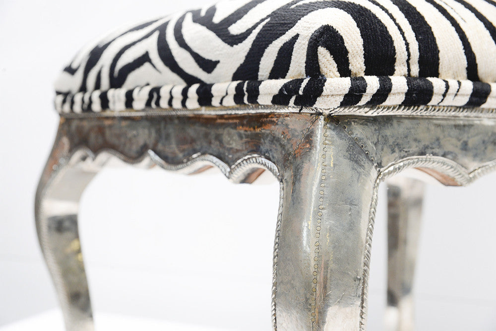 A White Metal French Provincial Style Dining Chairs