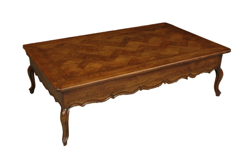 French Provincial Style Paquetry Coffee Table