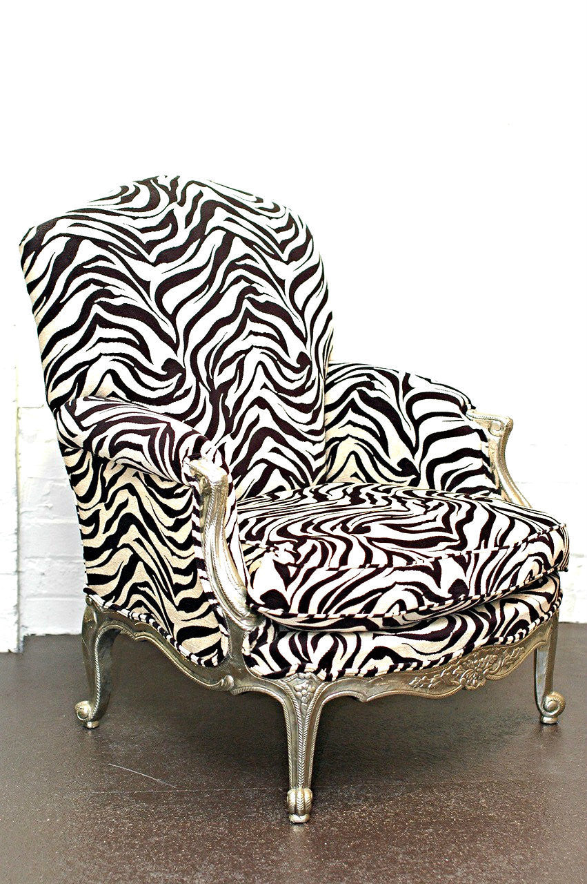 A Silver Overlaid French Louis XV Style Bergere