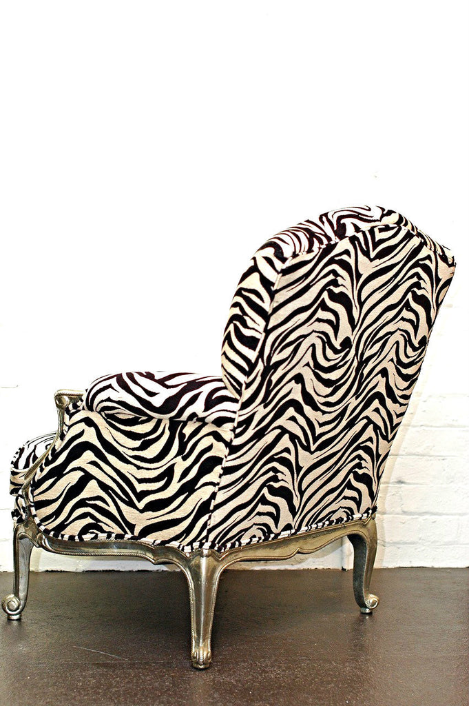 A Silver Overlaid French Louis XV Style Bergere