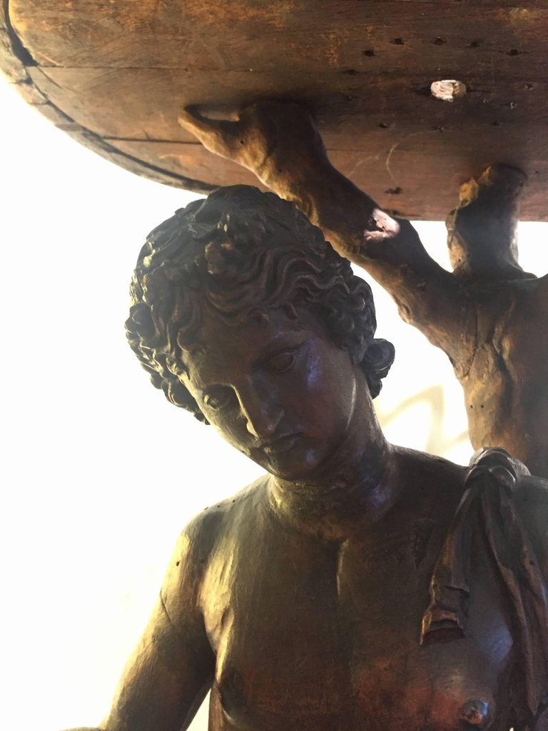 A 19th Century Italian Figural Walnut Centrepiece of Dionysos