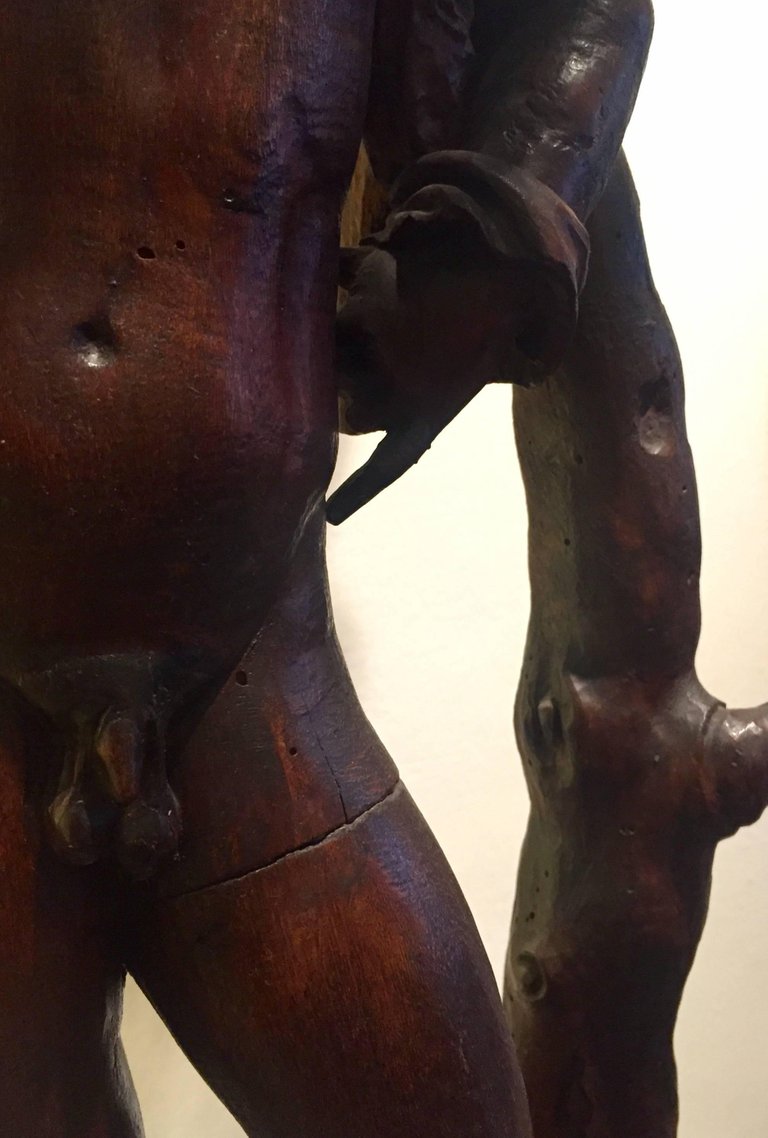 A 19th Century Italian Figural Walnut Centrepiece of Dionysos