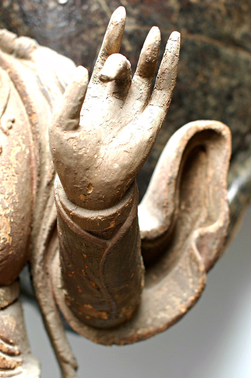 A Chinese Carved Wood Figure of Guanyin, Ming Dynasty (1368-1644)